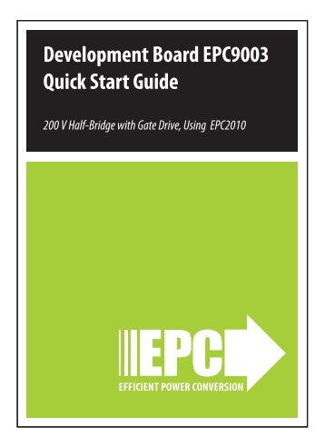 Development Board EPC9003 Quick Start Guide