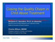 Closing the Quality Chasm in Child Abuse Treatment