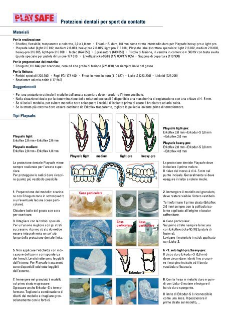 Protezioni dentali per sport da contatto - Erkodent