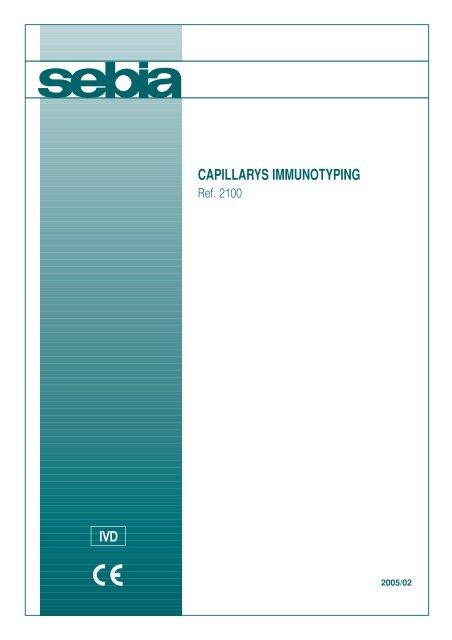 CAPILLARYS IMMUNOTYPING - Sebia Electrophoresis