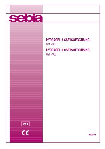 HYDRAGEL 3 CSF ISOFOCUSING HYDRAGEL 9 CSF ISOFOCUSING