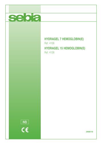 hydragel 15 hemoglobin(e) - Sebia Electrophoresis