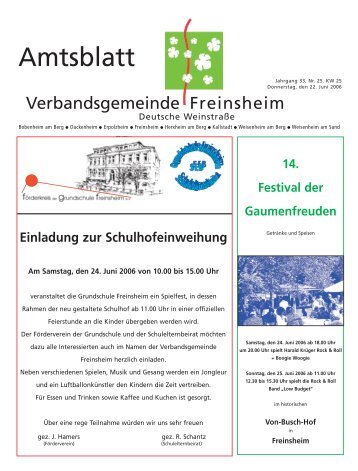 Einladung zur Schulhofeinweihung - Verbandsgemeinde Freinsheim