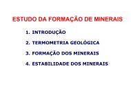 ESTUDO DA FORMAÇÃO DE MINERAIS