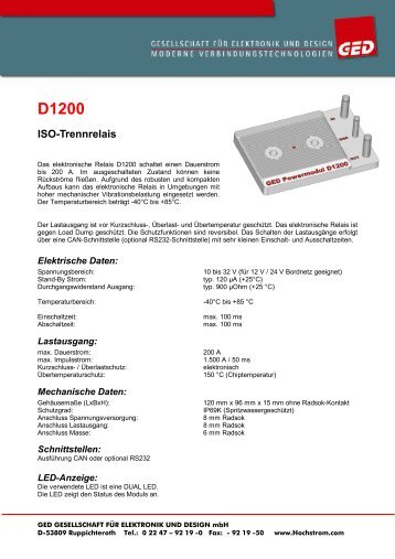 D1200 ISO-Trennrelais - GED-PCB-MCM