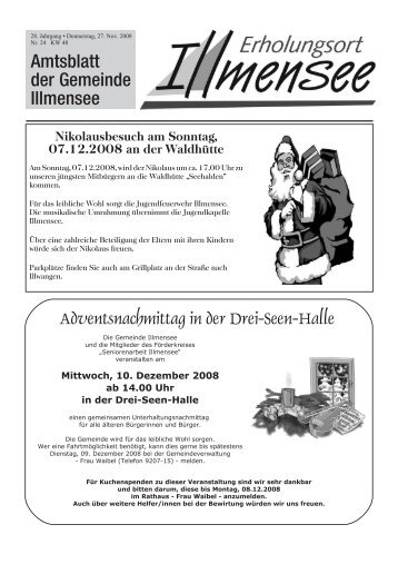 Nikolausbesuch am Sonntag, 07.12.2008 an der ... - Illmensee