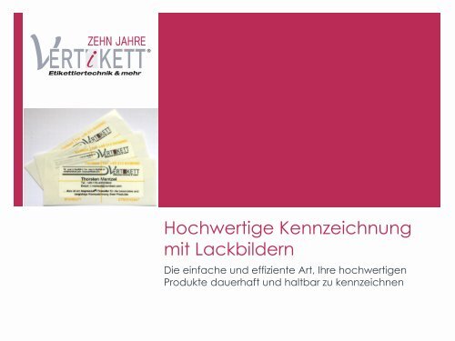 Broschüre Lackbilder