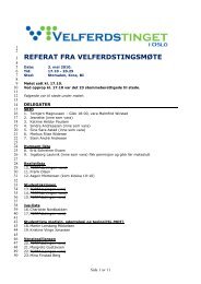 REFERAT FRA VELFERDSTINGSMØTE