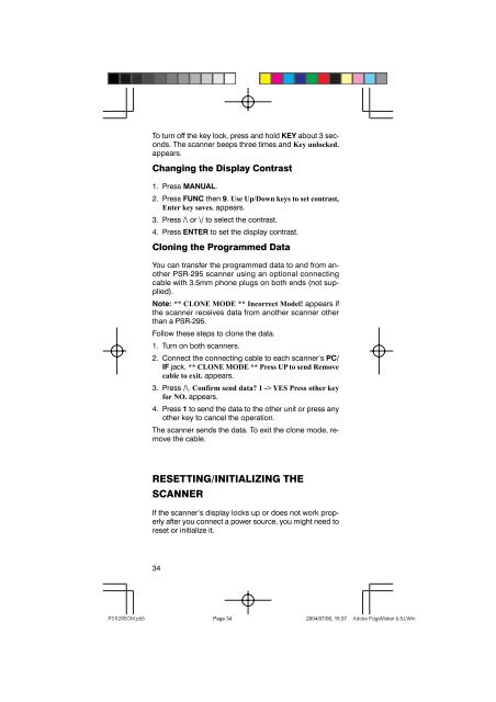 PSR-295 Portable Scanner OWNER’S MANUAL