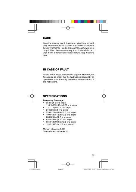 PSR-295 Portable Scanner OWNER’S MANUAL