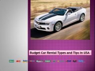 Budget Car Rental Types and Tips in USA