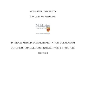 mcmaster university faculty of medicine internal ... - Medportal