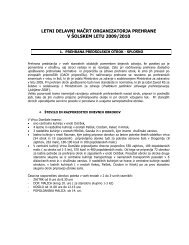 LETNI DELAVNI NAČRT ORGANIZATORJA PREHRANE V ŠOLSKEM LETU 2009/2010