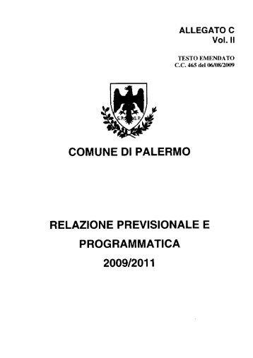 relazione previsionale e programmatica - Comune di Palermo