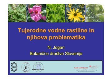 Tujerodne vodne rastline in njihova problematika