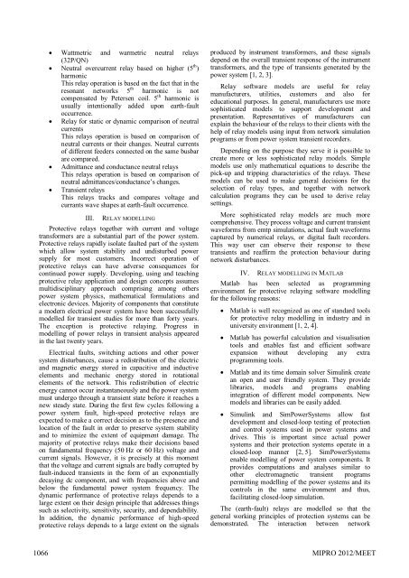 Protection relay software models in interaction with power system simulators