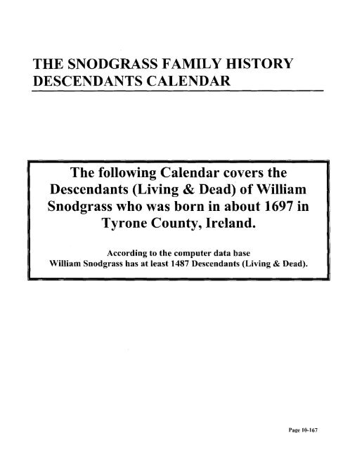 Snodgrass Family History Book