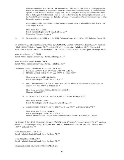 Descendants of Robert Sr CRUIKSHANK