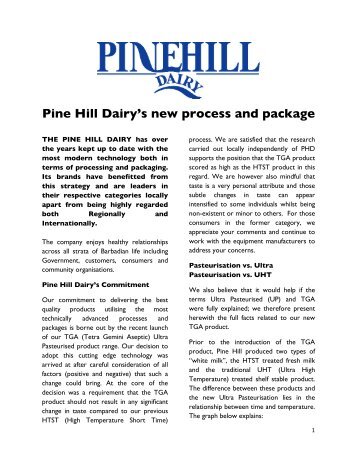 Pine Hill Dairy’s new process and package