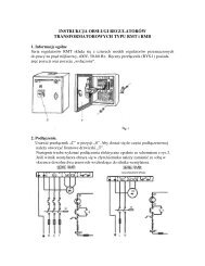 INSTRUKCJA OBSŁUGI REGULATORÓW TRANSFORMATOROWYCH TYPU RMT i RMB