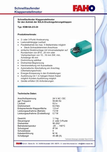 Schnelllaufender Klappenstellmotor