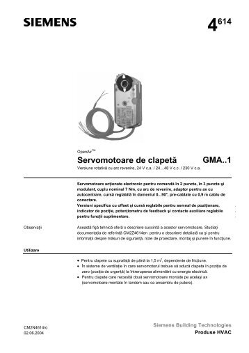 Servomotoare clapete aer GMA - SpatiulConstruit.ro