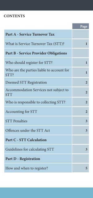 SERVICE TURNOVER TAX For Hoteliers and Tourist Marine Vessel Operators