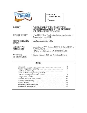 Imposition and Remission of Penalties - Fiji Revenue & Customs ...