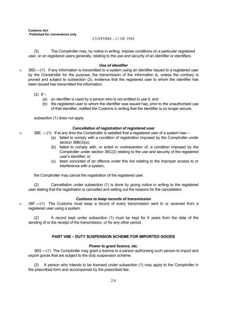Sections 29 and 63 of the Customs Act. - Fiji Revenue & Customs ...