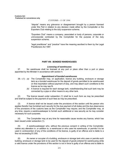 Sections 29 and 63 of the Customs Act. - Fiji Revenue & Customs ...