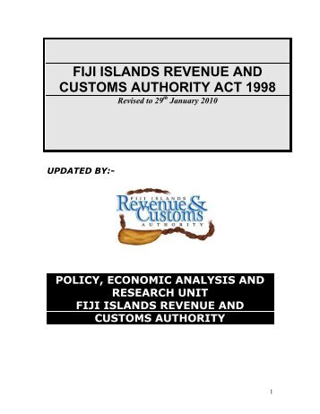 FIJI ISLANDS REVENUE AND CUSTOMS AUTHORITY ACT 1998
