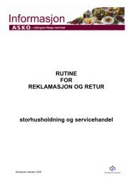 RUTINE FOR REKLAMASJON OG RETUR storhusholdning og servicehandel