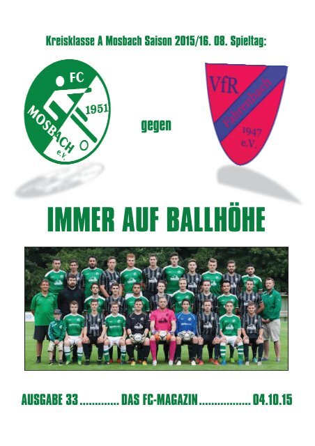 FC Magazin Ausgabe 33 - FCM vs. VfR Fahrenbach - 04.10.15