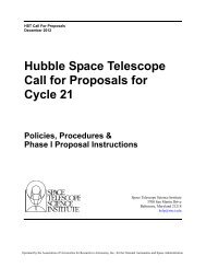 Hubble Space Telescope Call for Proposals for Cycle 20 - STScI