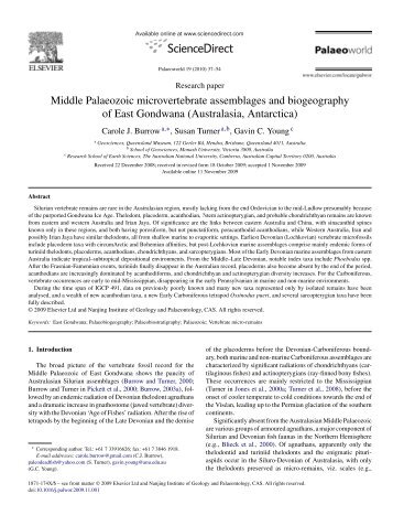 Middle Palaeozoic microvertebrate assemblages and biogeography ...