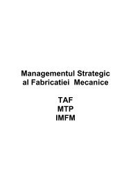 Managementul Strategic al Fabricatiei Mecanice TAF MTP IMFM