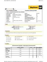 Customer Owned Certified Page 1 of 8 View Inspection - CatUsed ...