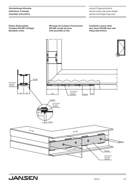 Janisol Fingerschutztür Janisol anti-finger-trap door