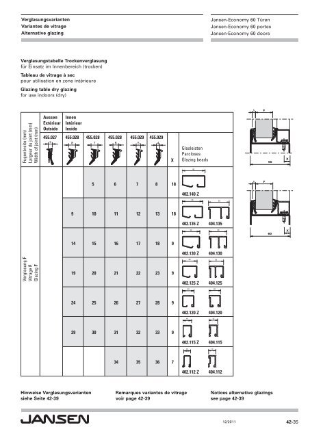 Jansen-Economy 60 Türen Jansen-Economy 60 portes Jansen-Economy 60 doors