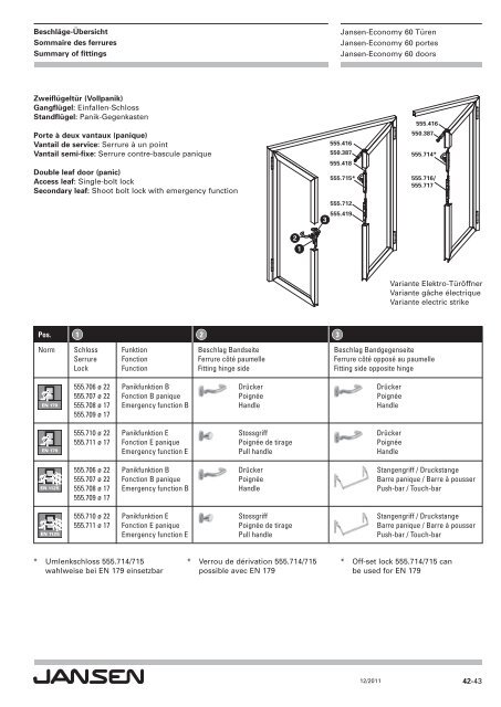 Jansen-Economy 60 Türen Jansen-Economy 60 portes Jansen-Economy 60 doors