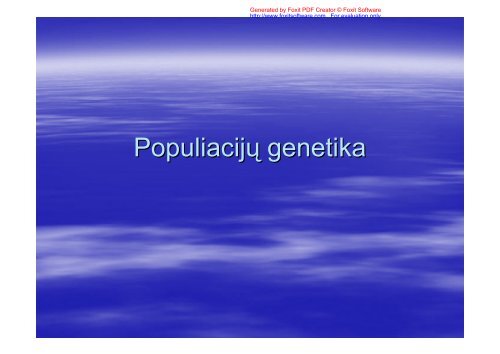 Populiacijų genetika