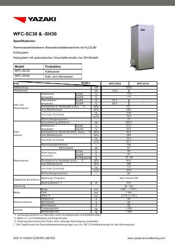 WFC-SC30 & -SH30 - YAZAKI Airconditioning