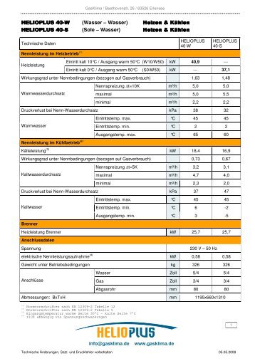 HP 40-W_S_Techn_Daten - GasKlima