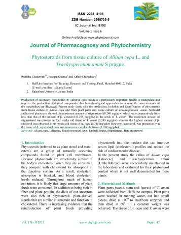 Trachyspermum ammi - Journal of Pharmacognosy and ...