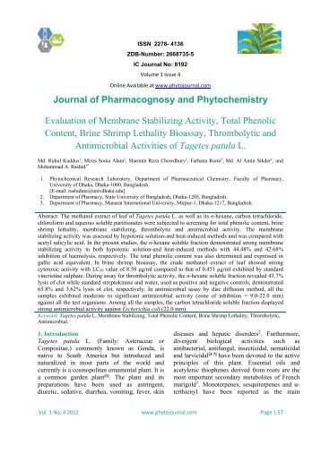 Evaluation of Membrane Stabilizing Activity - Journal of ...