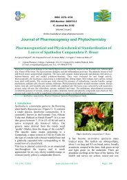 Journal of Pharmacognosy and Phytochemistry Pharmacognostical ...