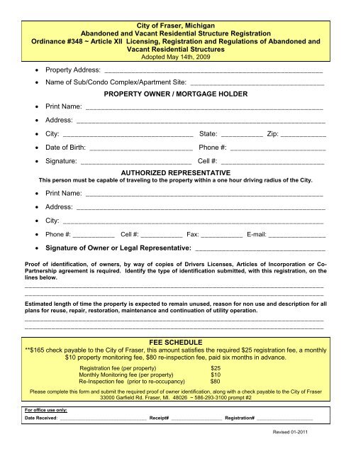 Registration Form - Fraser, MI.pdf - Mortgage Contracting Services