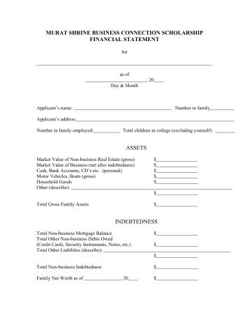 murat shrine business connection scholarship financial statement ...