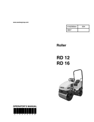 RD 12/16 Operation - Wacker Neuson