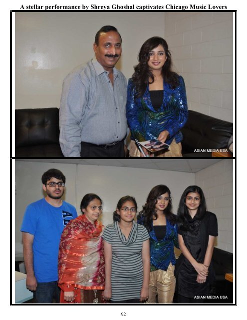 A stellar performance by Shreya Ghoshal ... - Asian Media USA